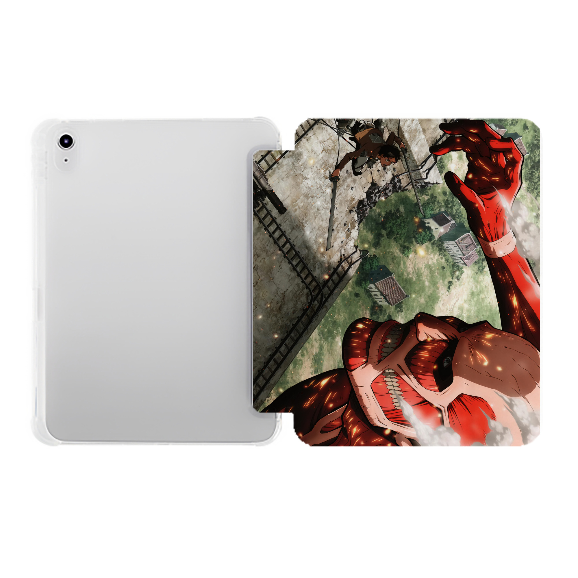 （画像用） 進撃の巨人 Attack on Titan IPad ケース ペン収納付き 三つ折りスタンド PUレザー×シリコン 対応機種9.5/10.5/10.9インチ